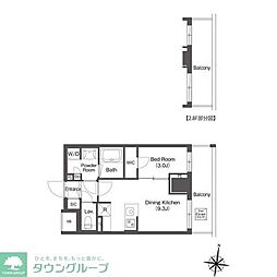 コンフォリア森下リバーサイド 7階1LDKの間取り