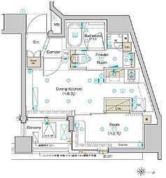 シーフォルム森下駅前 9階1DKの間取り