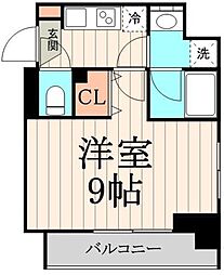 清澄白河レジデンス参番館 10階1Kの間取り