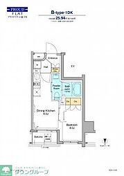 プラウドフラット森下IV 11階1DKの間取り