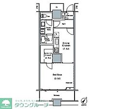 ＴＨＥ　ＴＯＫＹＯ　ＴＯＷＥＲＳ　ＭＩＤＴＯＷＥＲ 16階1DKの間取り