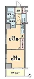 カスタリア新富町 4階1DKの間取り