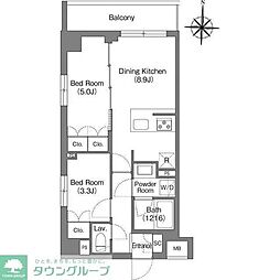 ＢＰＲレジデンス大島 1階2DKの間取り