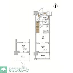 ＲＪＲプレシア蒲田 6階1LDKの間取り