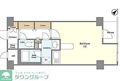 シティテラス田町 6階ワンルームの間取り