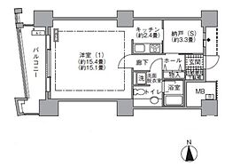 アクティ汐留 5階1SKの間取り