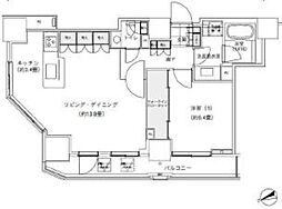 パークキューブ愛宕山タワー 27階1LDKの間取り