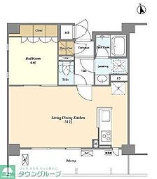 サンハイム雪が谷大塚 6階1LDKの間取り