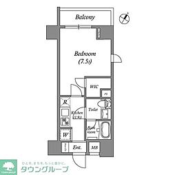 ビィ・フォルマ田園調布 4階1Kの間取り