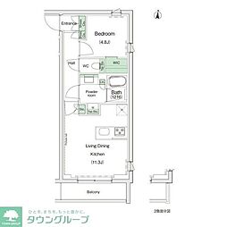 スタイリオ池上ＷｅＬＬ 4階1LDKの間取り