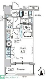 パークアクシス大森 3階ワンルームの間取り