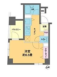 カスタリア新富町III 10階1Kの間取り