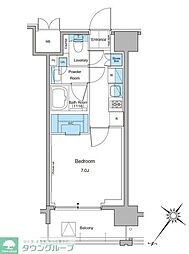 ルフォンプログレ西大井プレミア 1Kの間取図画像