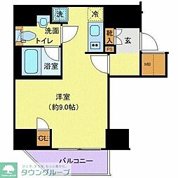 ディアレイシャス蒲田2 ワンルームの間取図画像