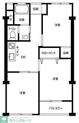 麻布コーポラス 3DKの間取図画像