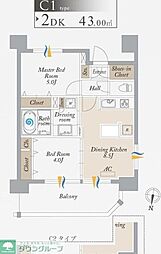 オーキッドレジデンス森下 2DKの間取図画像