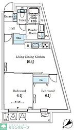 SOLASIAresidence大井町 2LDKの間取図画像