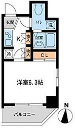 グローバン森下 1Kの間取図画像