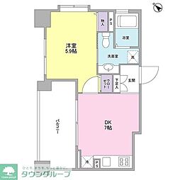 リバーレ月島 1DKの間取図画像