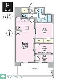 クレストコート東陽町 3LDKの間取図画像