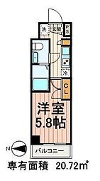 FROMA門前仲町リバーサイド 1Kの間取図画像