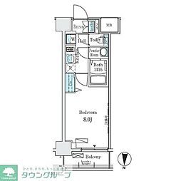 ディームス東陽町2 1Kの間取図画像