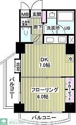 TKレジデンス 1DKの間取図画像