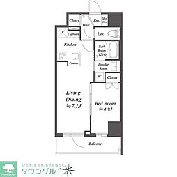 AlphaPrime東陽町 1LDKの間取図画像