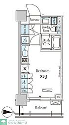 ParkAxis菊川 ワンルームの間取図画像