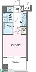 パシフィックレジデンス芝一丁目 1Kの間取図画像