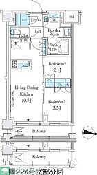 J.GRANCourt品川西大井WEST 2LDKの間取図画像
