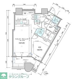 パークタワー勝どきサウス 1LDKの間取図画像
