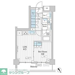 パークアクシス門前仲町テラス 1LDKの間取図画像