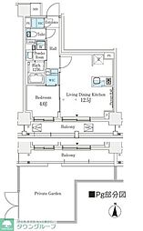 J.GRANCourt品川西大井EAST 1LDKの間取図画像