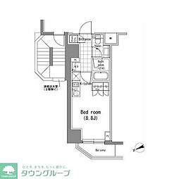 パークハビオ新橋 ワンルームの間取図画像