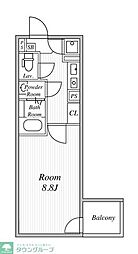 グランアリュール大鳥居 1Kの間取図画像