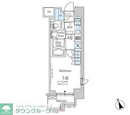 パークアクシス芝浦 1Kの間取図画像