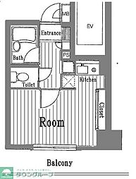菱和パレス高輪台 ワンルームの間取図画像