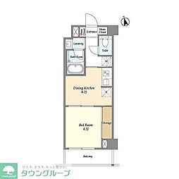 ARKMARKMAGOME 1DKの間取図画像