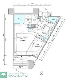 パークタワー勝どきサウス 1SLDKの間取図画像