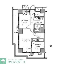 パークアクシス豊洲 2LDKの間取図画像
