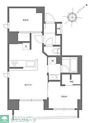 アルティザ東銀座 2LDKの間取図画像