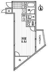 アーデン芝公園 ワンルームの間取図画像