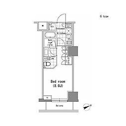 パークハビオ新橋 1Kの間取図画像