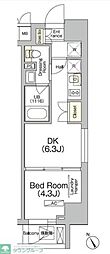 JPnoie門前仲町 1DKの間取図画像