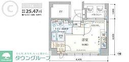 リヴシティ両国2 ワンルームの間取図画像