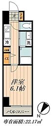 アヴァンティーク銀座2丁目弐番館 1Kの間取図画像
