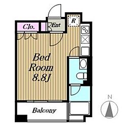 キャビンアリーナ南青山 ワンルームの間取図画像