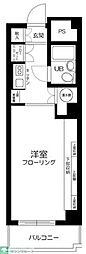 築地スカイレジテル ワンルームの間取図画像