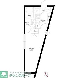 FLATエムスリー 1Kの間取図画像